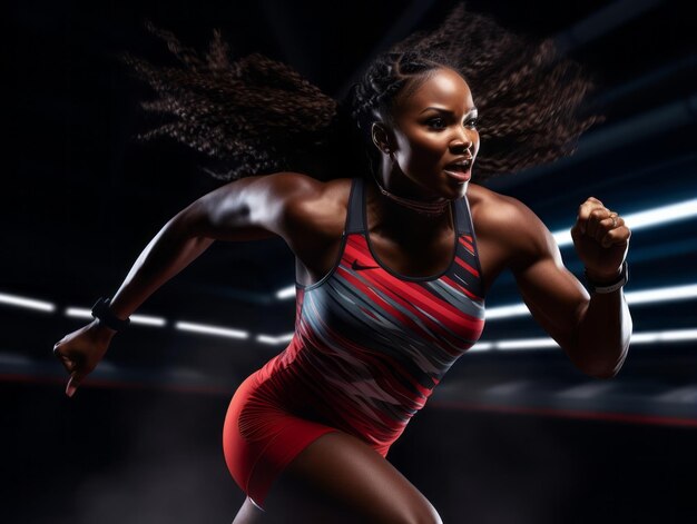 Dynamic Photograph of Female athlete