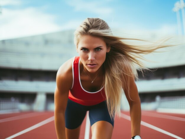 Dynamic Photograph of Female athlete