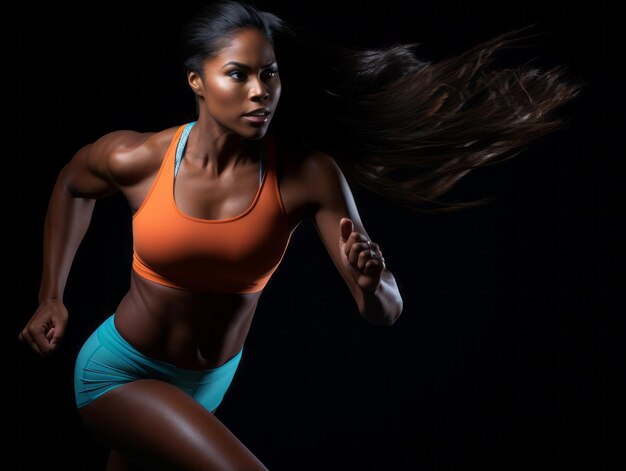 Dynamic Photograph of Female athlete