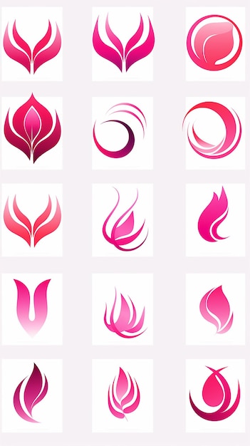 Photo dynamic pink logo design vector art