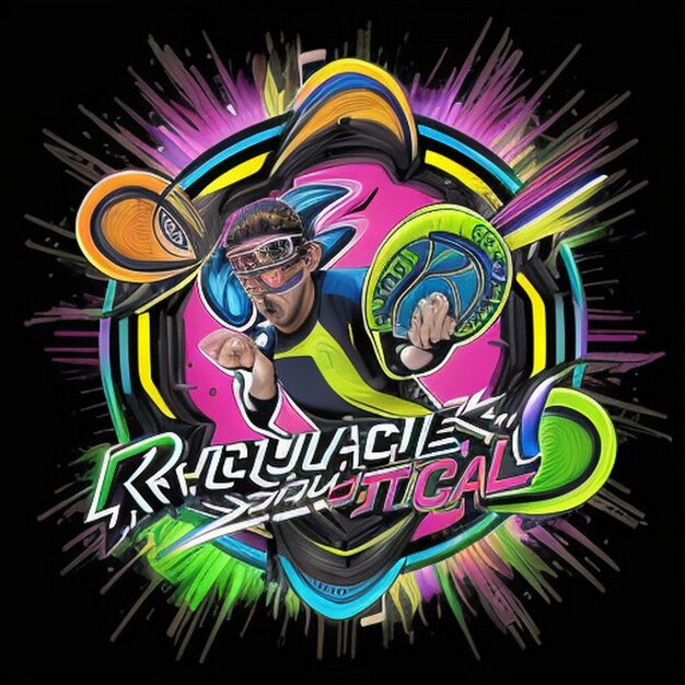 Foto dynamic racquetball nationals logo team carpena ontvlamt het veld met levendige energie