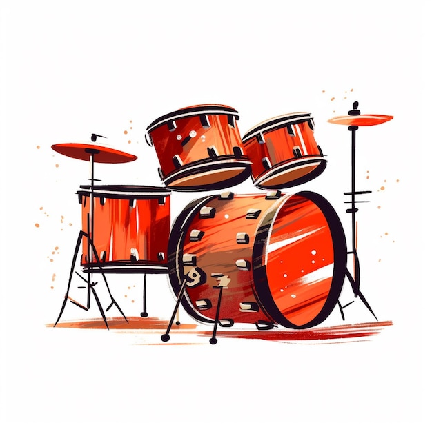 Dynamic Rhythms Vibrant Music Vector Featuring Drums and Percussion Instruments