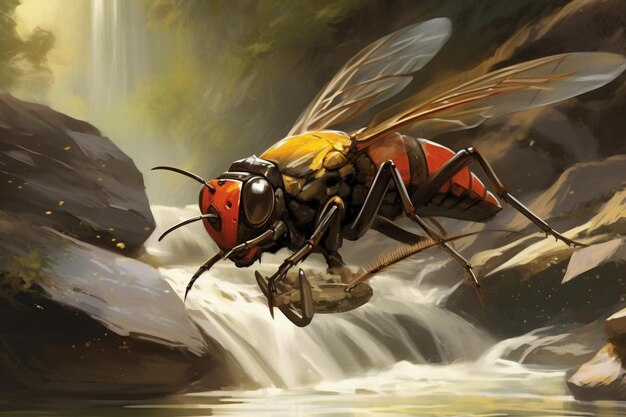 Photo dynamic roach darting through rapids