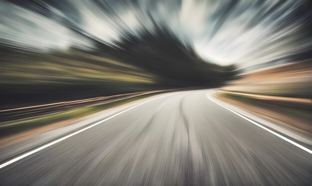Dynamic road perspective with motion blur