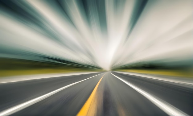 Photo dynamic road perspective with motion blur