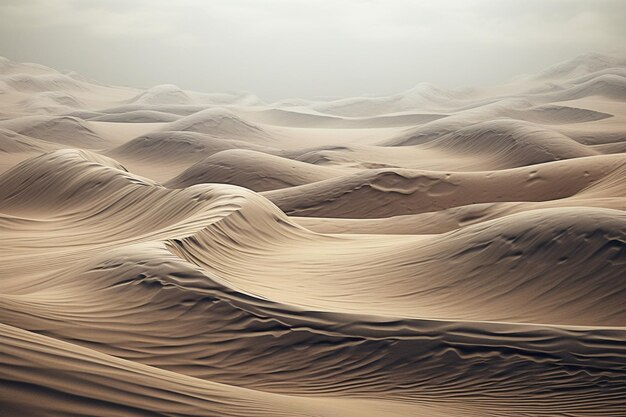 Dynamic sand dunes shaped by the wind