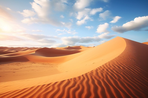 Dynamic sand dunes shaped by the wind