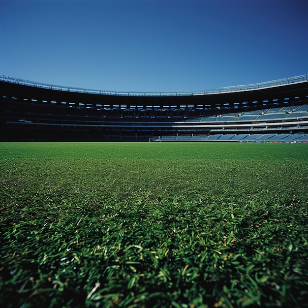 저녁 에 축구 경기장 에서 연기 와 군중 들 이 모이는 역동적 인 장면