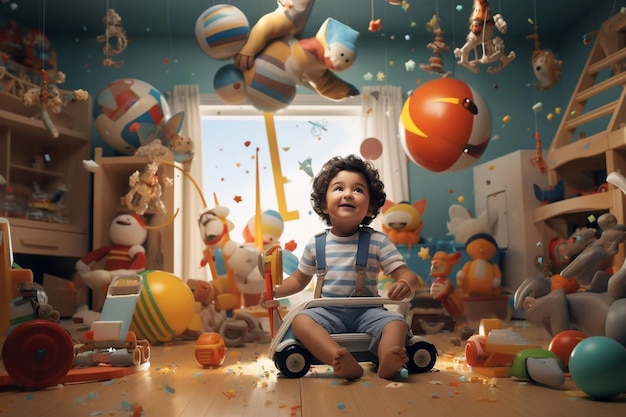 Dynamic scene of kids engaged in imaginative Generative ai