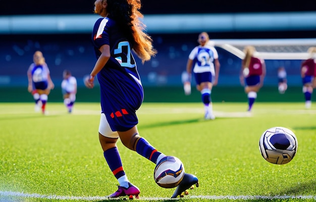 A dynamic scene that celebrates the women's world cup