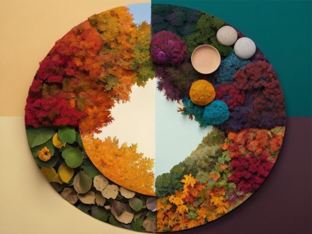 Dynamic shifts in colors brought about by changing seasons