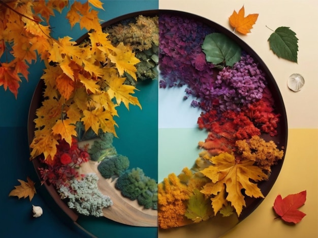 Dynamic shifts in colors brought about by changing seasons