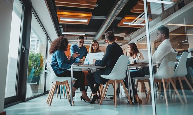 A Dynamic Shot of a Marketing Team Engaging in a Creative Collaboration