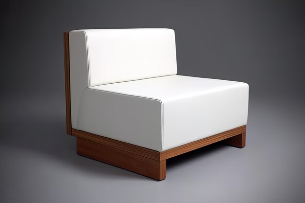 Dynamic Single Sofa with White Synthetic Leather and Wood