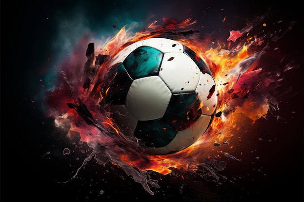 Dynamic soccer ball art abstract design sports poster centerpiece