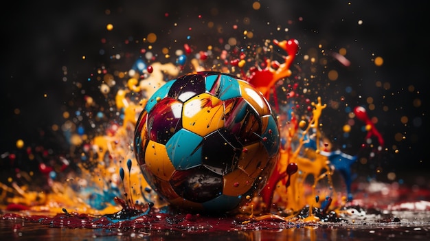 dynamic soccer ball HD 8K wallpaper Stock Photographic Image