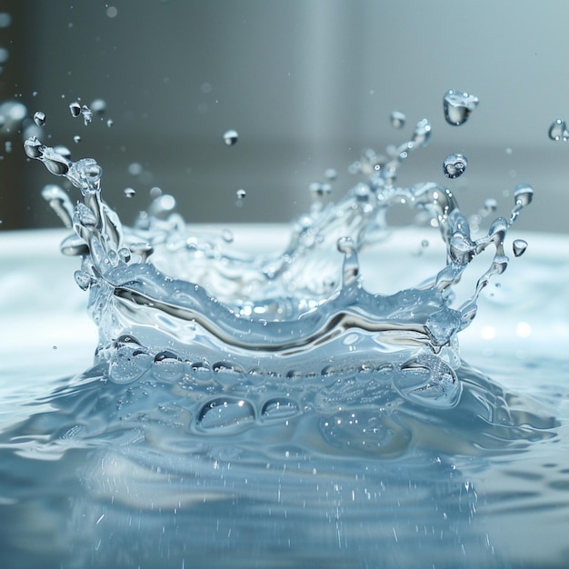 사진 물의 동적 스프레이는 소셜 미디어 포스트 크기에 운동 에너지의 놀라운 디스플레이를 만니다.