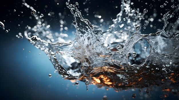 Dynamic splash of water droplets frozen in time