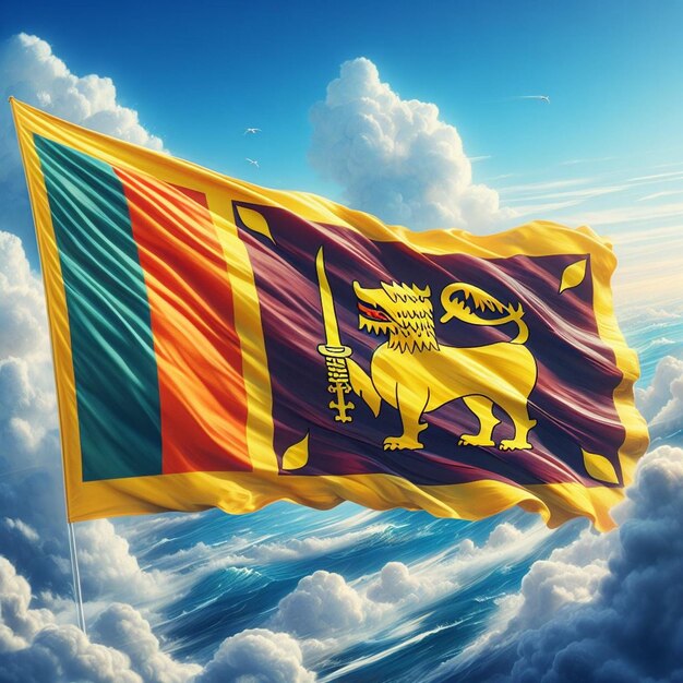 Photo dynamic sri lankan independence day scene with the national flag as the centerpiece