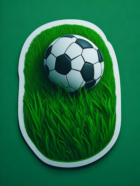 A dynamic sticker design capturing the essence of football and grass