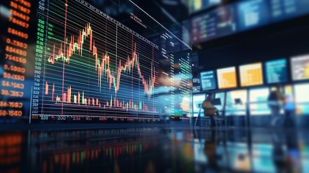 Dynamic stock market illustration 3D rendering