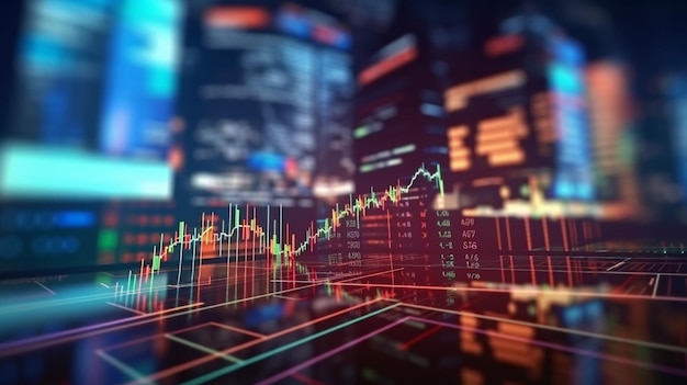 Dynamic stock market illustration 3D rendering