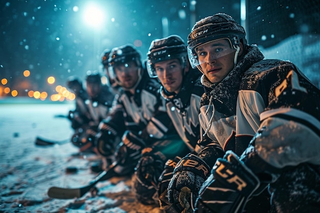 Dynamic stock photography of a national ice hockey team focusing on the match