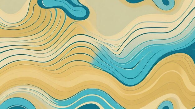 Dynamic Terrain Abstract Wavy Topographic Map met een futuristische flair