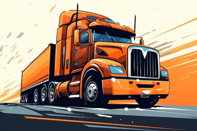 Dynamic Truck Vector Illustration in 32 Aspect Ratio