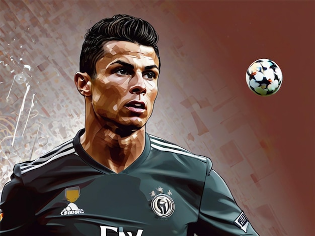 Foto illustrazione vettoriale dinamica di cristiano ronaldo