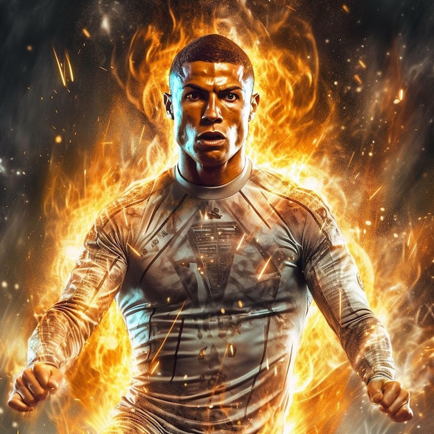 Photo dynamic vector illustration of cristiano ronaldo