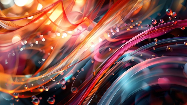 Photo dynamic and vibrant abstract background filled with a multitude of bubbles in various sizes and colors