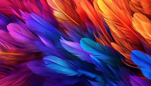 Dynamic vibrant feathers background