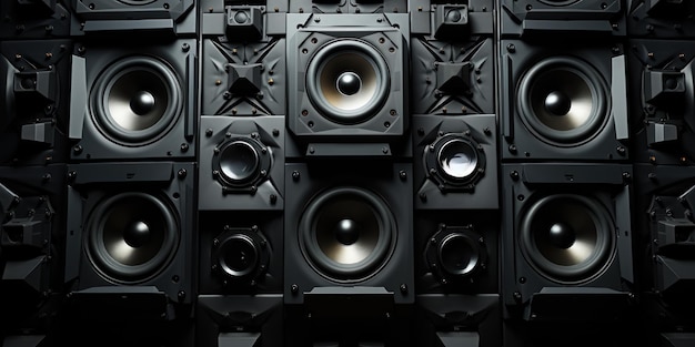 Foto dynamic wall of speakers geluidssysteem.