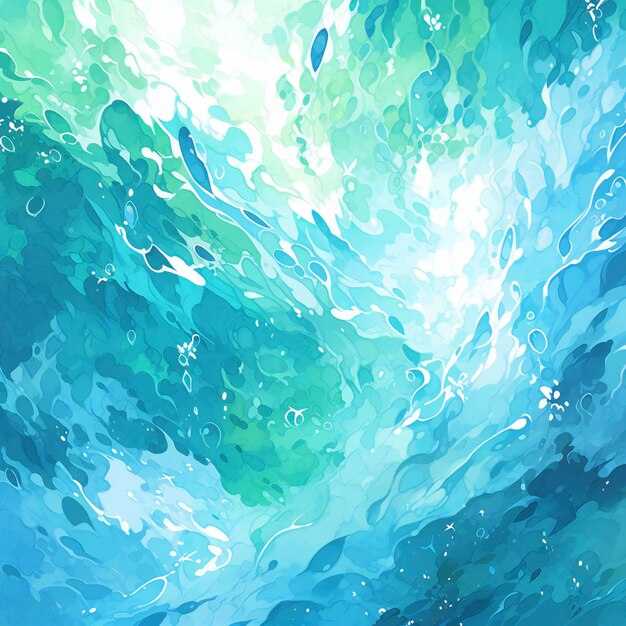 A dynamic watercolor splash in vibrant shades of blue and green