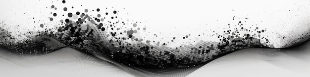 Photo dynamic wave elements of black dots on a white background banner web design generative ai