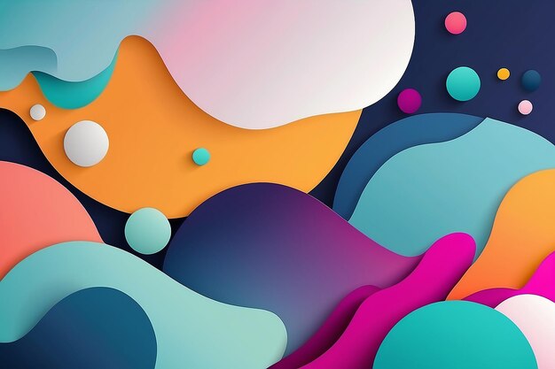Dynamically Abstract Modern Backgrounds with Vibrant Shapes and Spots