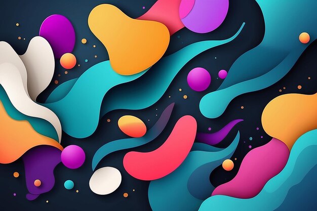 Dynamically Abstract Modern Backgrounds with Vibrant Shapes and Spots