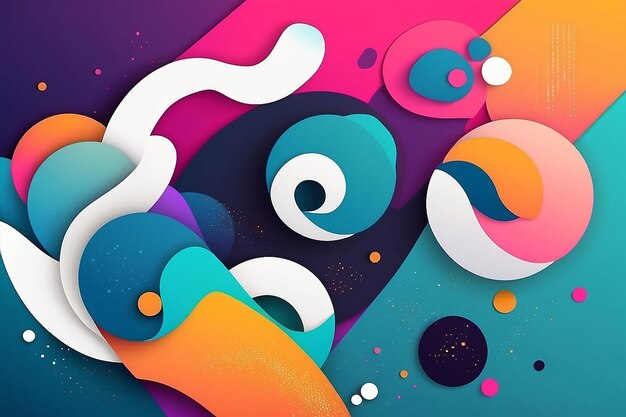 Dynamically Abstract Modern Backgrounds with Vibrant Shapes and Spots