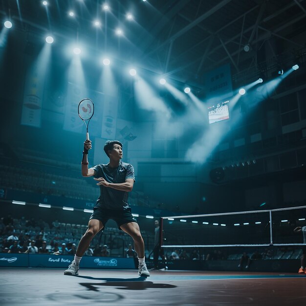 Dynamische badminton illustratie