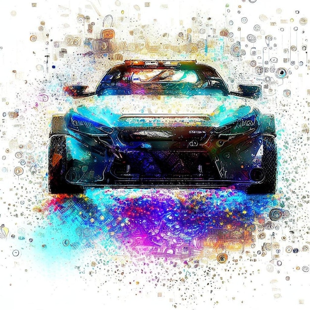 Dynamische reis die de wereld van snelheid en stijl onthult door middel van een unieke artistieke auto-tekening