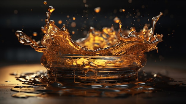 Dynamische Splash of Gold Fluid Generatieve AI