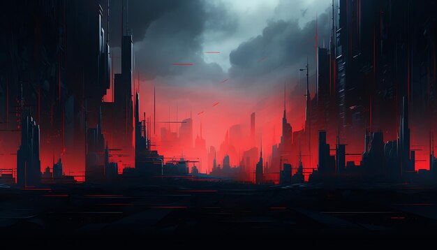 Dystopian Future Cityscape