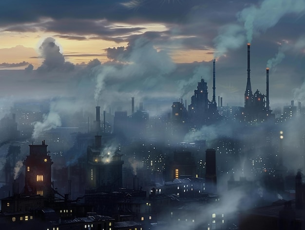 Dystopian Industrial Cityscape