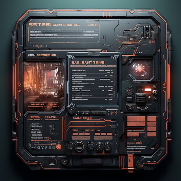 Dystopische samenleving pop-up Ui futuristisch thema Survival Adven Design Art grafisch frame kaart decor