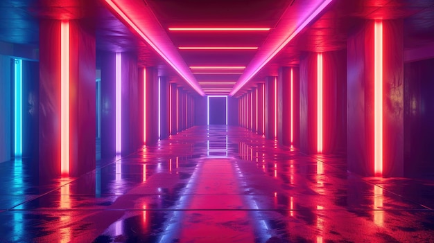 Dystopische spelwereld Realistische graphics in een neonverlichte omgeving