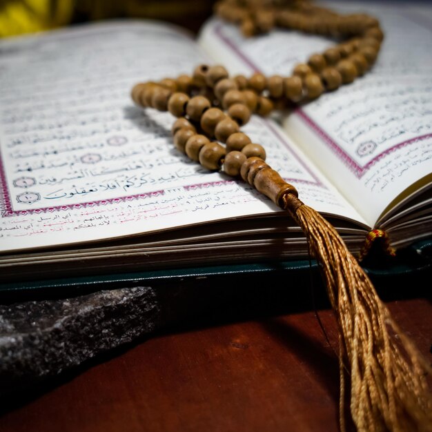 Dzikir praying by counting the prayer beads