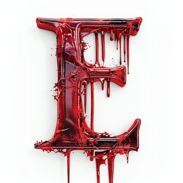 E alphabet horror scary in red