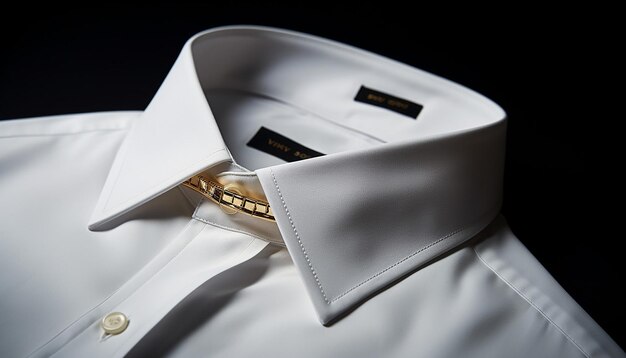 Photo e commerce close up product photoshoot of mens shirt inside neckband with tape and inside shoulder