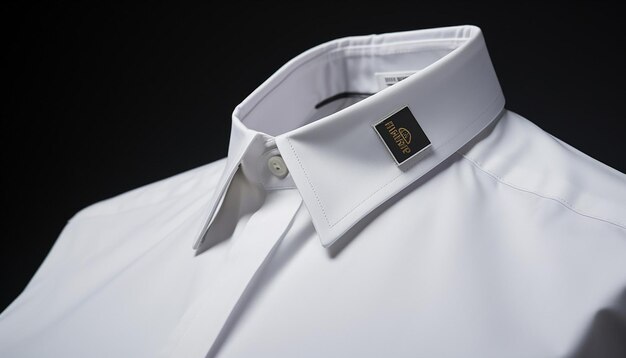 e commerce close up product photoshoot of mens shirt inside neckband with tape and inside shoulder